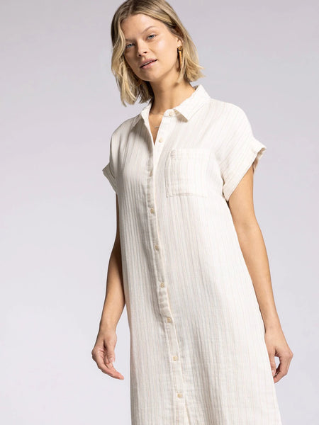 Laira Dress - Off White Camel