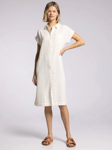 Laira Dress - Off White Camel