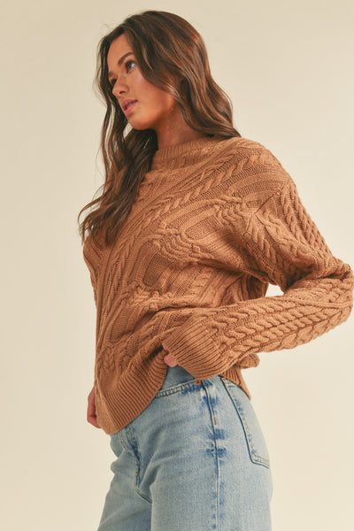 Cable Knit Sweater - Hazelnut