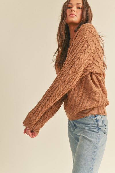 Cable Knit Sweater - Hazelnut