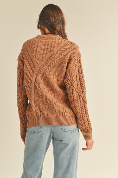 Cable Knit Sweater - Hazelnut