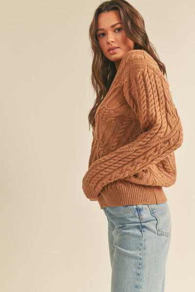 Cable Knit Sweater - Hazelnut