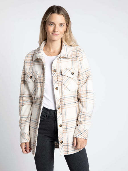 Tullis Jacket - Cream/Taupe Plaid