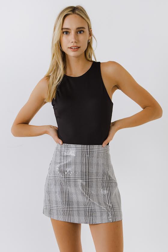 Sequin In The City Skirt - Plaid