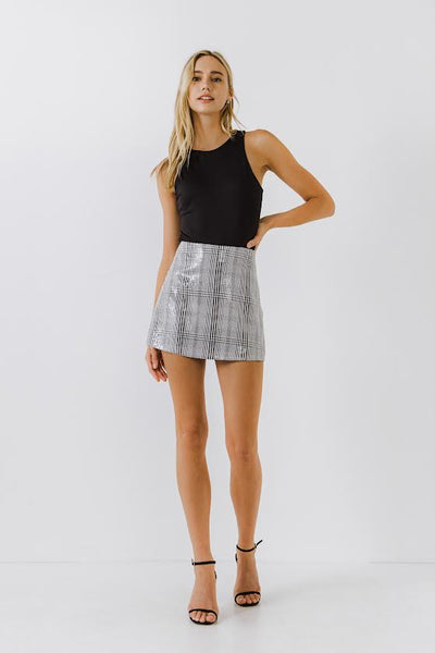 Sequin In The City Skirt - Plaid
