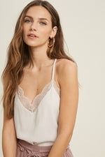 Champagne Lace Trim Cami