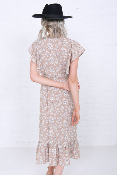 Constance Midi Dress - Taupe