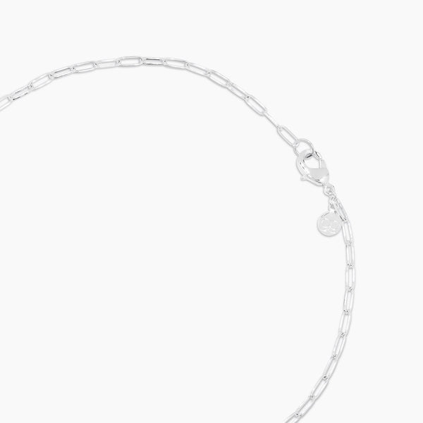 Kara Padlock Charm Necklace - Silver