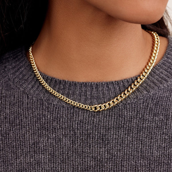 Lou Link Asymmetrical Necklace - Gold