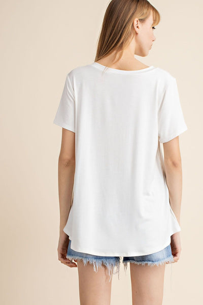 Bamboo Round Neck Basic Tee - Ivory