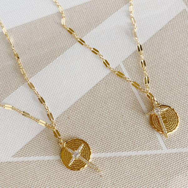 Bracha Gold Hopeful Cross Necklace