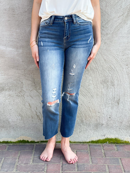 Anna High Rise Crop Denim