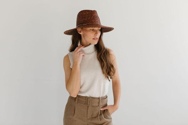 Isla Straw Fedora - Brown