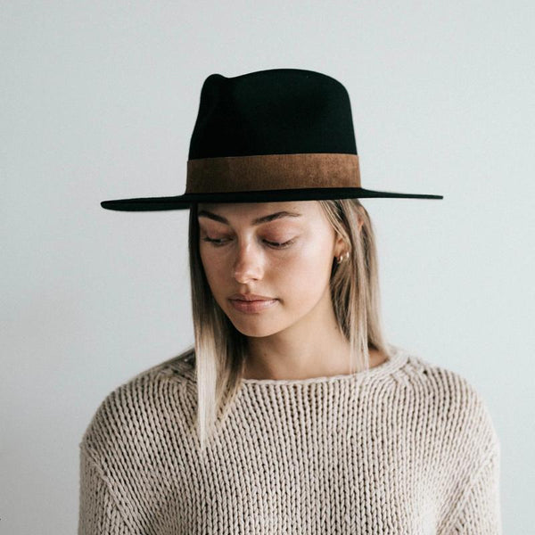 Miller Fedora - Black w/brown